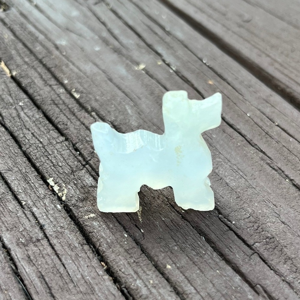 Carved Stone Dog Figurine Miniature Schnauzer‎ Terrier Animal Sculpture